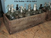 Siphon bottles in crates