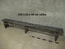 Wooden long brown bench