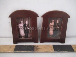 Wedding photos in wooden frames