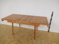Light brown wooden sofa table