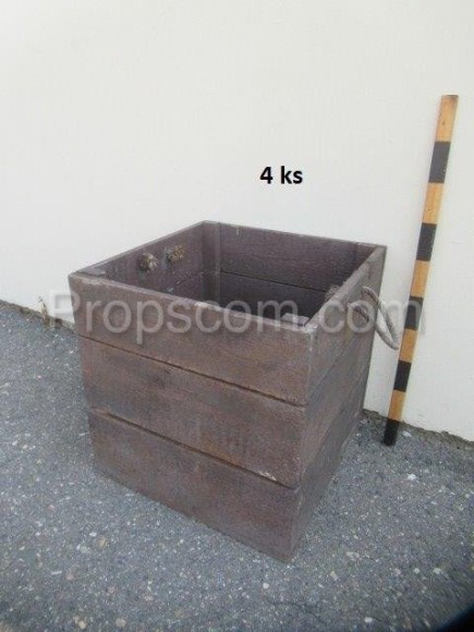 Wooden box with rope handles