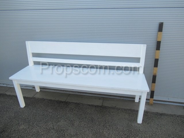 White lacquered wooden bench