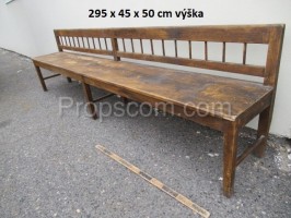 Wooden long brown bench