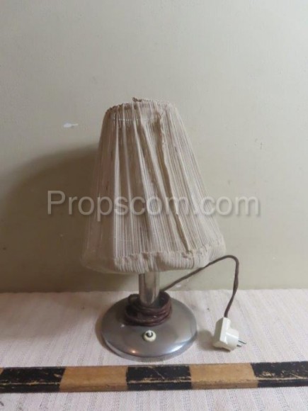 Table lamp chrome white fabric