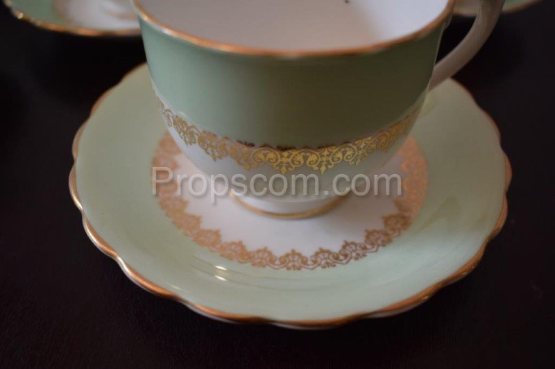 Cups with dessert plates