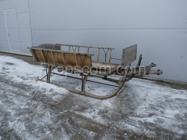 Cargo wooden sled for horse-drawn carriages