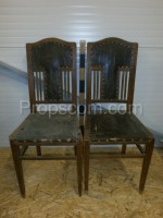 Leather wood chair