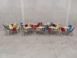 Cafe tables with chairs