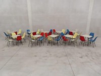 Cafe tables with chairs