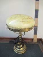 Table lamp brass glass marbled