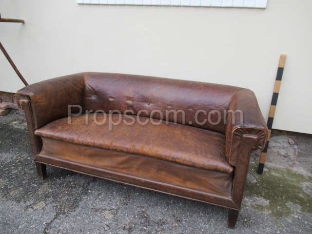 Leather sofa with armchairs