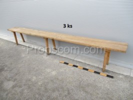 Long wooden bench