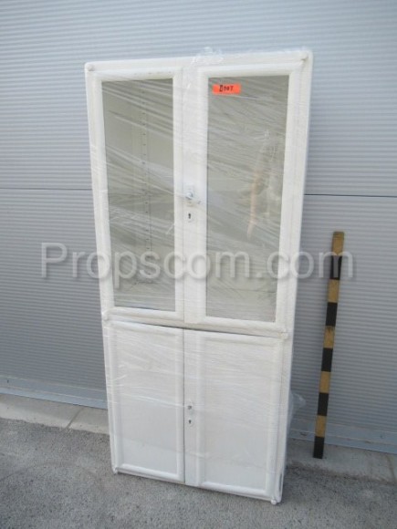 White glass cabinet