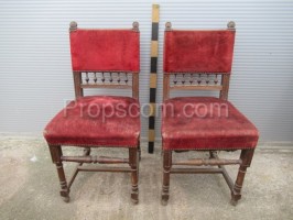 Upholstered red chairs