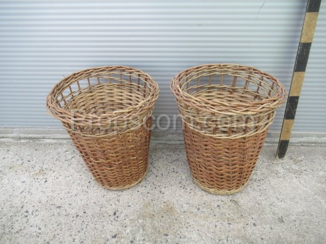 Wicker garbage bins