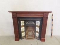 Fireplace with wood paneling