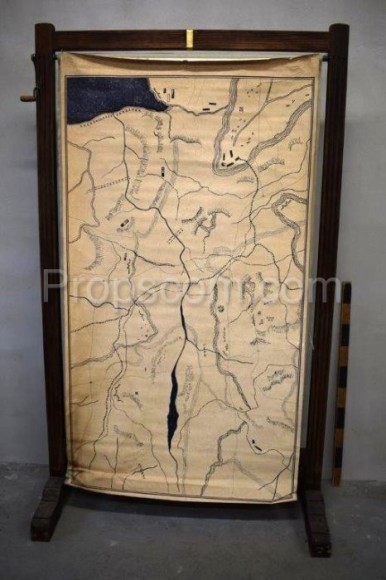 Map in a wooden stand