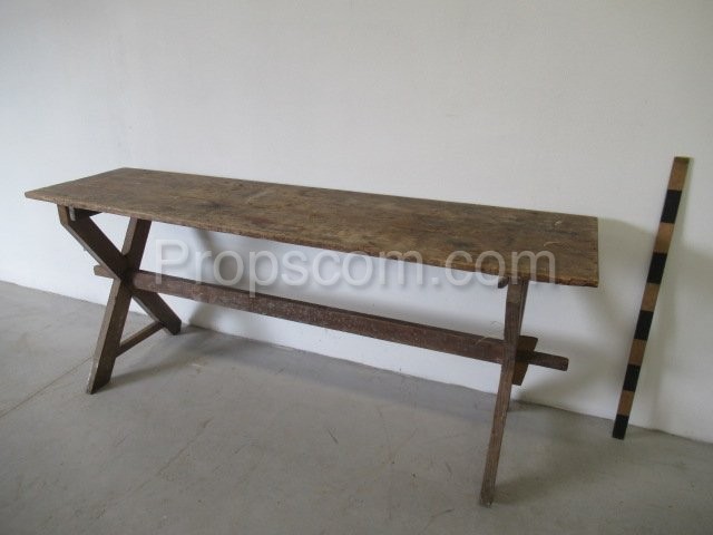 Wooden long table outdoor