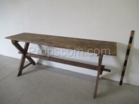 Wooden long table outdoor