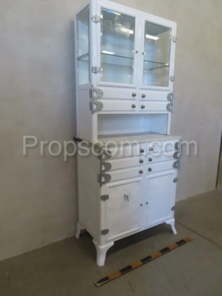 Glass cabinet with drawers