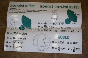Školní plakát - Rotační kužel Komolý rotační kužel