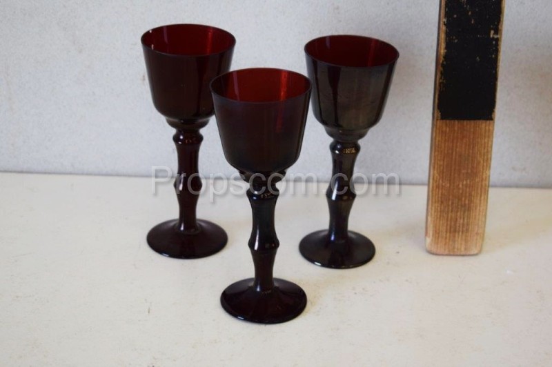 Glasses ruby glass