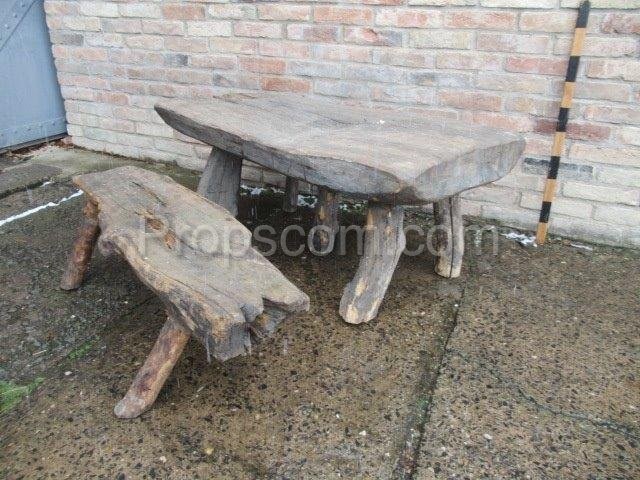 Natural table with bench