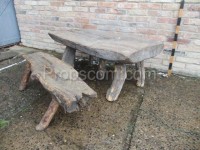 Natural table with bench