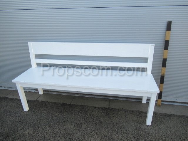 White lacquered wooden bench