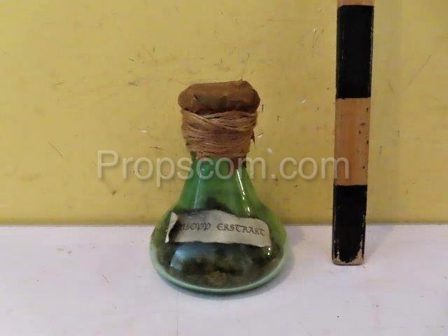 Green glass flask