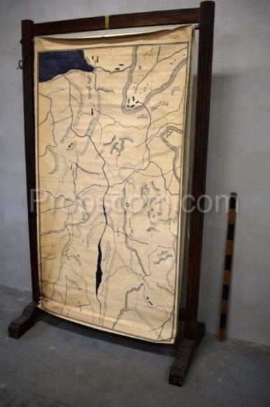 Map in a wooden stand