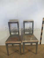 Wooden gray numbered chair