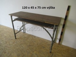 Stůl dřevo kov úzký