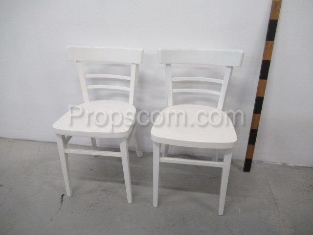 Wooden white chairs