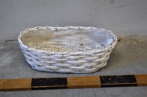 White wicker basket