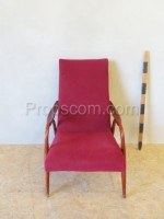 Red bent armchair