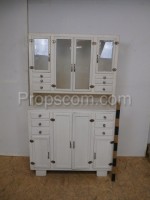 Large white glass cabinet