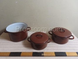 Pot brown enamel