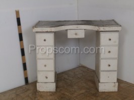 White coffee table with drawers