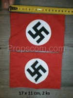 Flagge mit einem kleinen Hakenkreuz