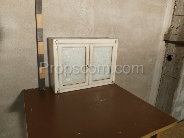 White glazed hanging cabinet