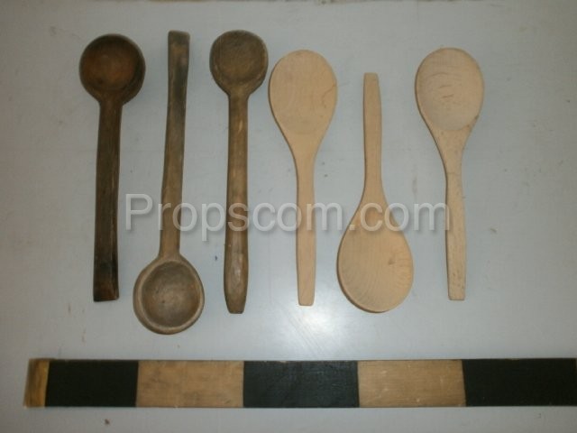 Wooden spoons and spoons