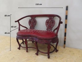 Carved double armchair
