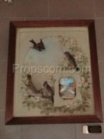 Birds picture in print frame
