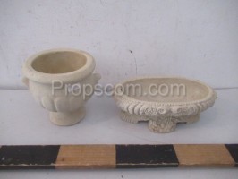 Bowls of artificial sandstone