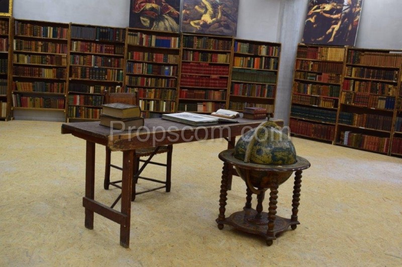 Shelves with books