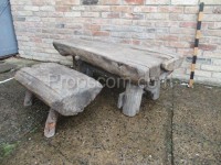 Natural table with benches