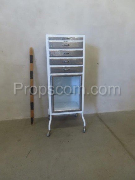 Glass cabinet with drawers