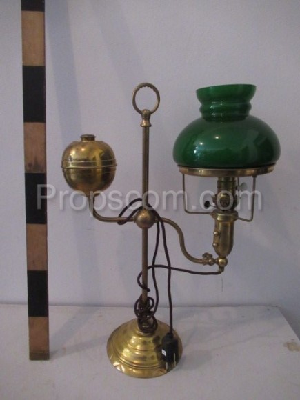 Green brass glass lamp