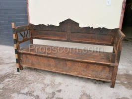 Carved wooden bench